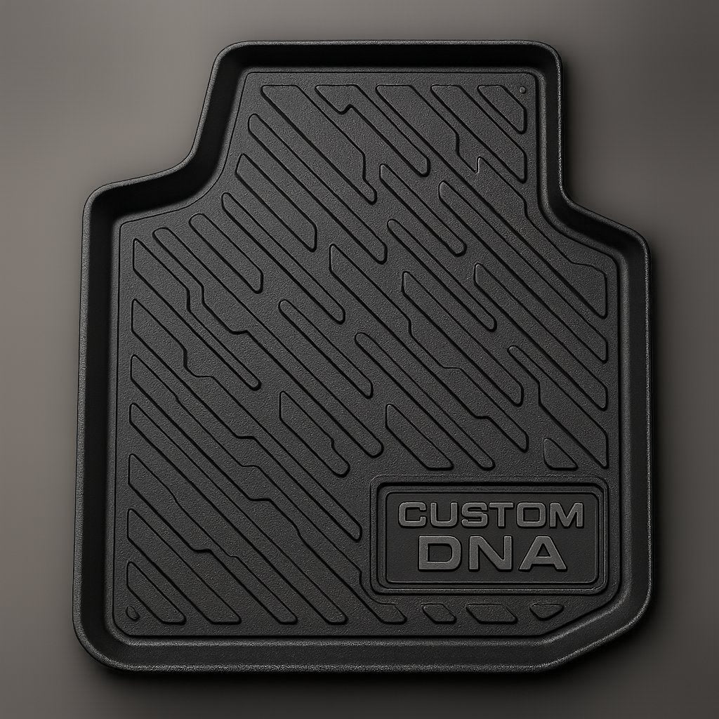 Custom DNA black rubber car mat – molded floor liner for Hilux, Ranger, Polo & more – all-weather fit for South African vehicles