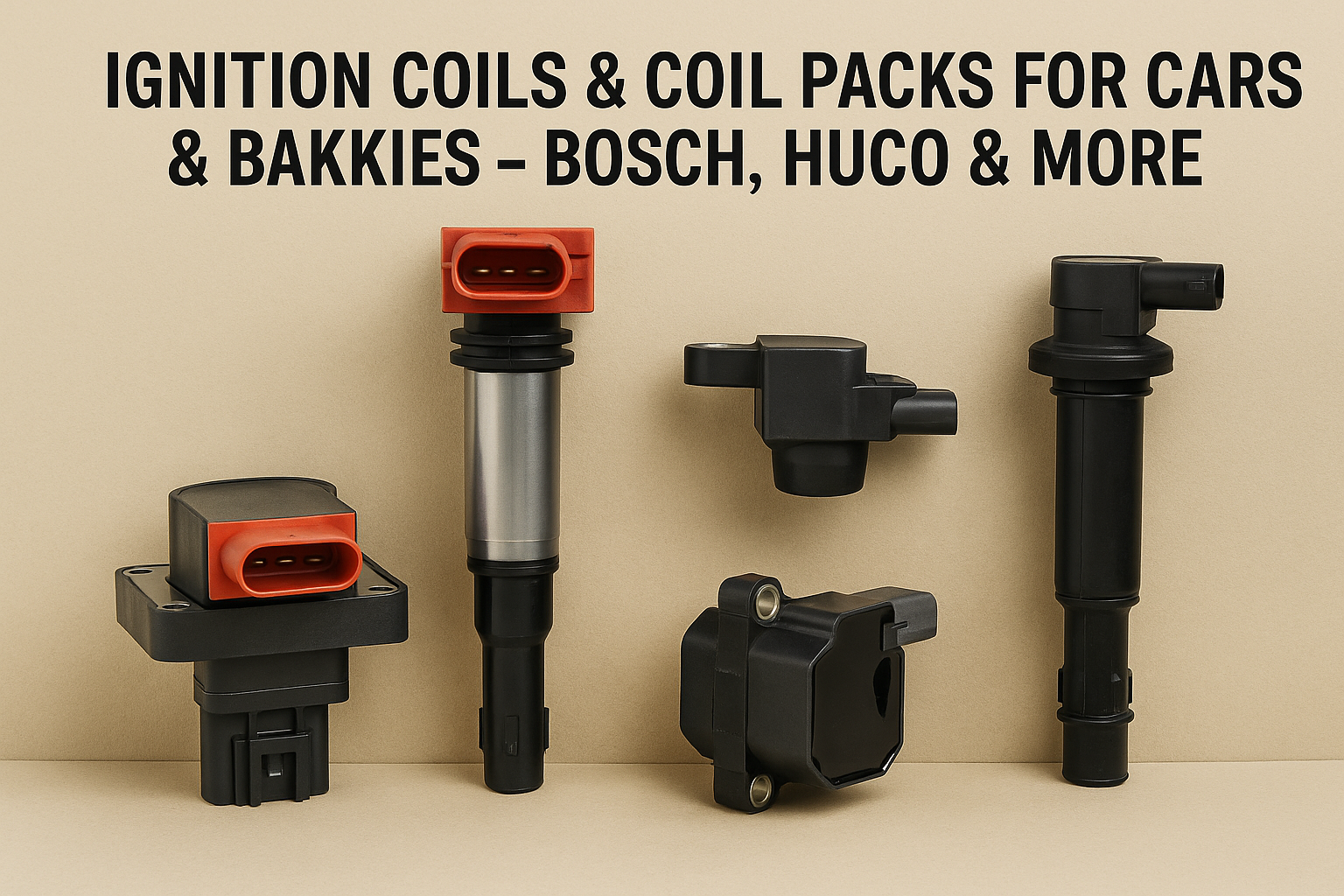 Ignition coil packs, pencil coils, and spark plug coil units for cars and bakkies – Bosch, Electropart, Huco, Febi