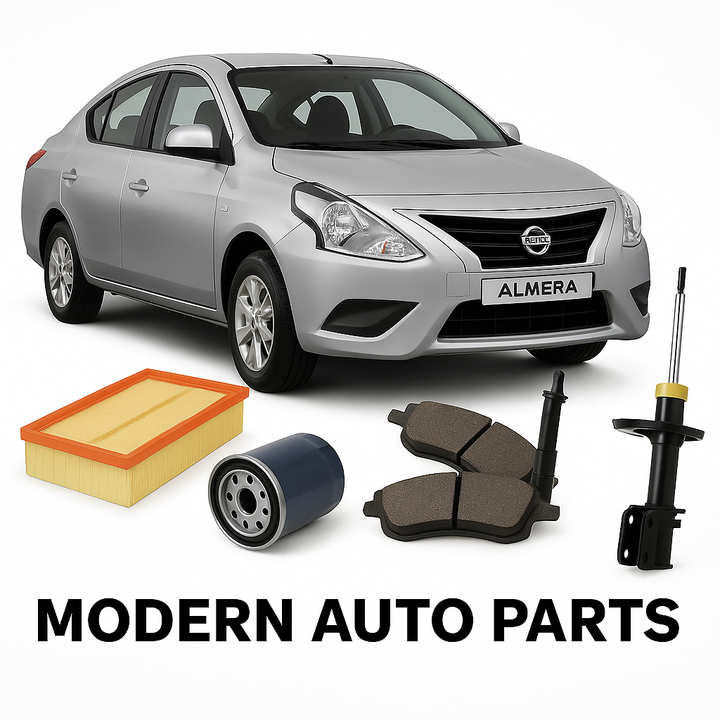 Nissan Almera 1.5 Acenta sedan with brake pads, filters, shocks and spares available in South Africa