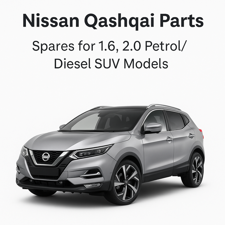 Nissan Qashqai SUV with spare parts for 1.6 and 2.0 petrol/diesel models – available at Modern Auto Parts South Africa