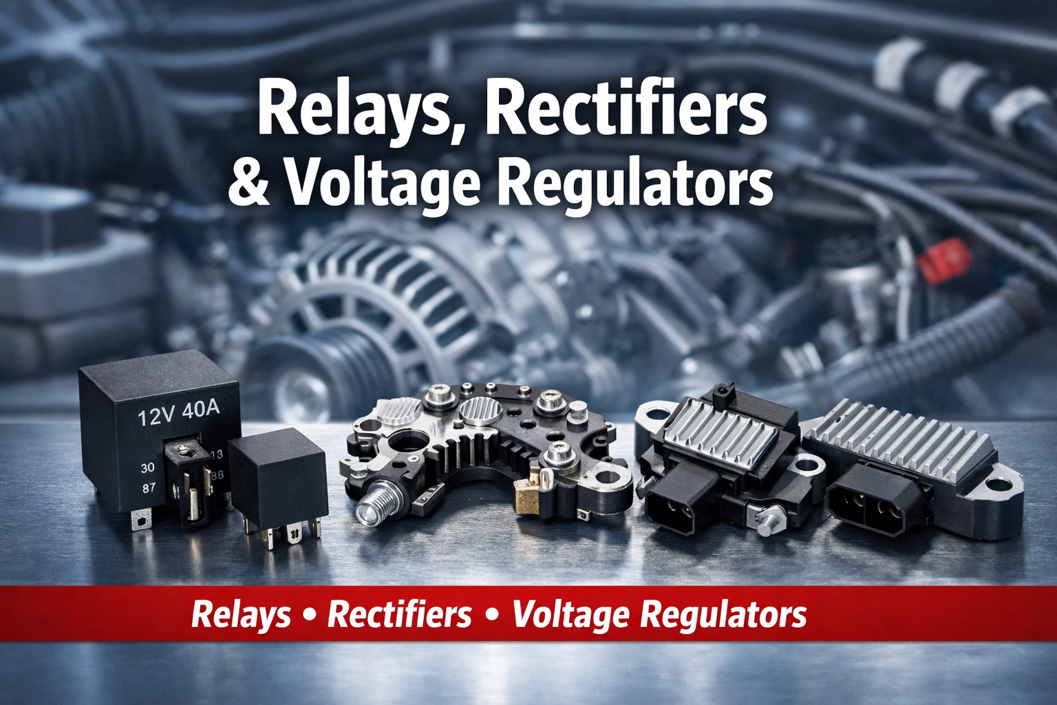 Relays, Rectifiers And Voltage Regulators Collection Banner South Africa