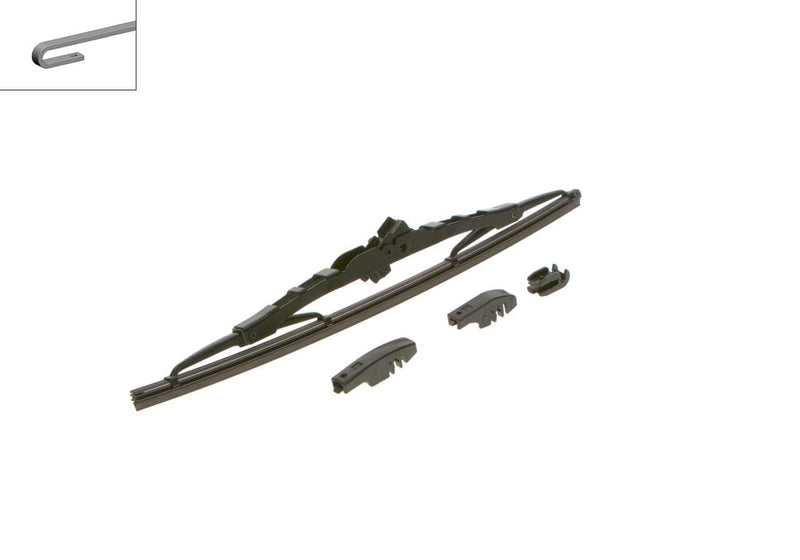 Bosch Wiper Blade for Chrysler - 3397004911
Angled view of Bosch Wiper Blade for compatibility checking
Close-up view of Bosch Wiper Blade reference details