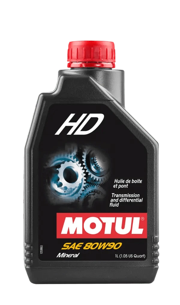 Motul Hd 80W90 1L Gear And Transmission 105781 oil bottle, high-performance synthetic motor oil designed for fuel efficiency and engine protection.