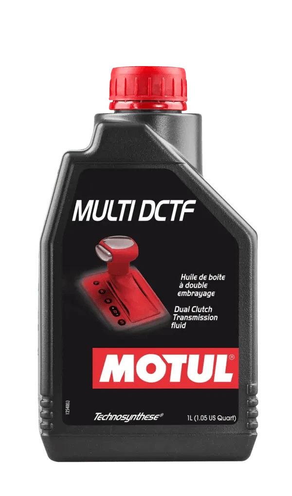 Motul Multi Dctf 1L Gear And Transmission 105786 oil bottle, high-performance synthetic motor oil designed for fuel efficiency and engine protection.