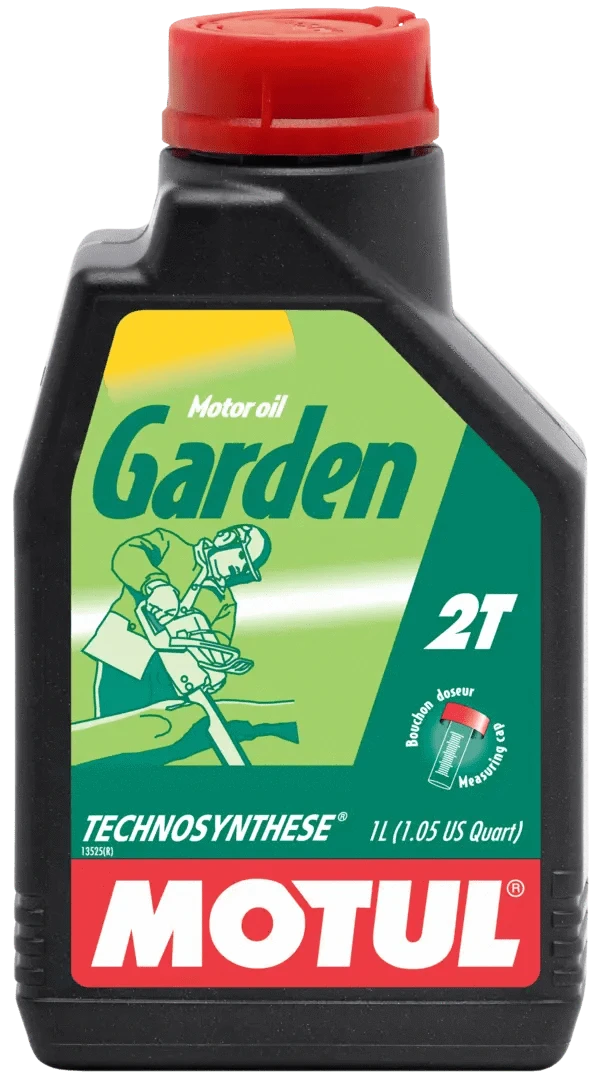 Motul Garden 2T 1L Gardening & Agri 106280 oil bottle, high-performance synthetic motor oil designed for fuel efficiency and engine protection.