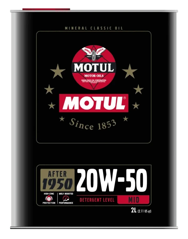 Motul Classic Performance 20W-50 2L US mineral engine oil API SF/CC 110621
