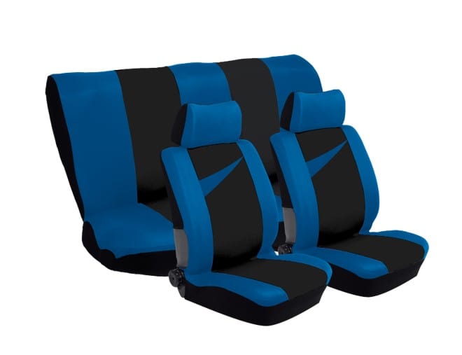 Cyprus 11-piece car seat cover set blue/black – universal fit SA101