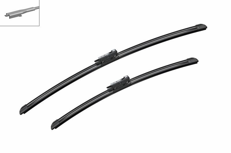 Bosch Flat Wiper Blade Kit for BMW - 3397118930
Angled view of Bosch Flat Wiper Blade Kit for compatibility checking
Close-up view of Bosch Flat Wiper Blade Kit reference details