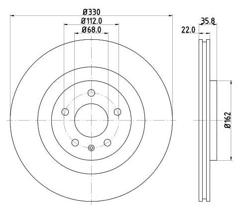 I-Brake Disc Audi A4 A5 A6 A7 A8 Q5 Q7 (I-Rear Vented)