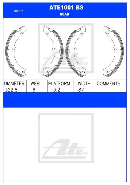 I-Toyota Coaster ne-Dyna Rear Brake Shoes – ATE1001BS (320mm x 87mm)