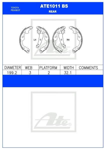 Toyota Etios, Yaris, Aygo – Rear Brake Shoes (ATE1011BS)
