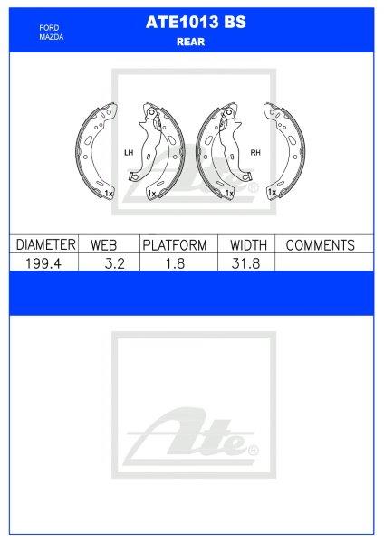Ford Fiesta VI / Figo II / Mazda2 – Agterremskoene (ATE1013BS)