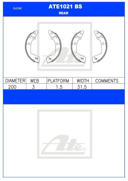 Suzuki Swift I – Agterremskoene (ATE1021BS)