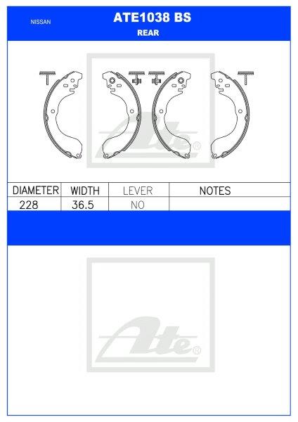I-Nissan NV200 – I-Rear Brake Shoes (ATE1038BS)
