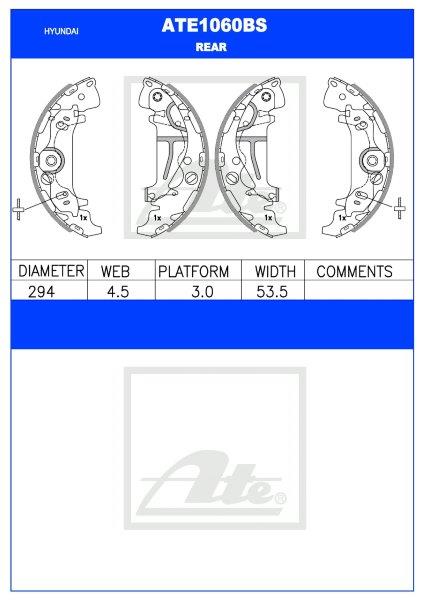 Hyundai H-1 Cargo/Travel 2.4i / 2.5 CRDi Agterremskoene (ATE1060BS)
