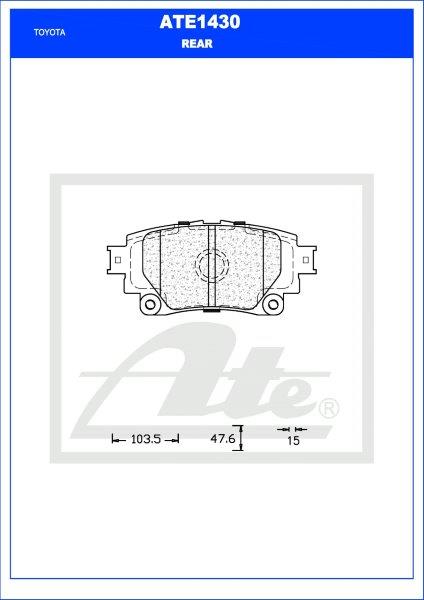 ATE1430 Rear Brake Pads for Toyota RAV4, Corolla, Lexus NX, UX (2018–2025)
