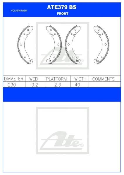 VW Beetle Classic / Porsche 924 / 944 – Brake Shoes (ATE379BS)