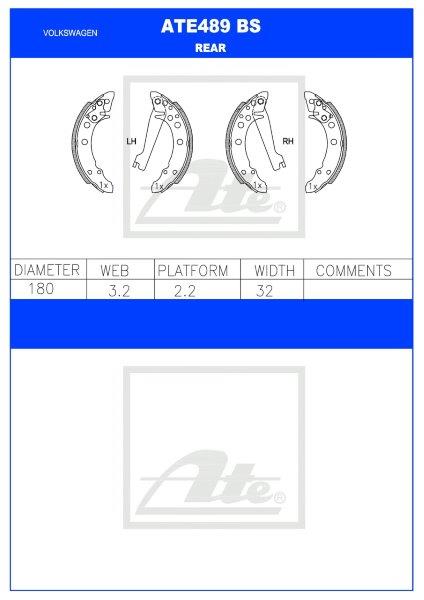 VW Golf Mk1 / Citi / Polo 6N Agterremskoene – ATE489BS