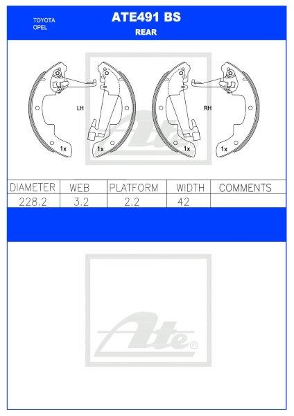 Toyota Cressida, Opel Kadett, Condor – Rear Brake Shoes (ATE491BS)