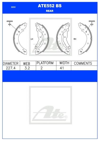 BMW E36, 3-reeks Kompak – Agterremskoene (ATE552BS)