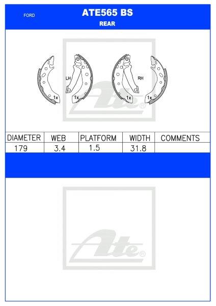 Ford Escort / Fiesta & Mazda Soho – Agterste Remskoene (ATE565BS)