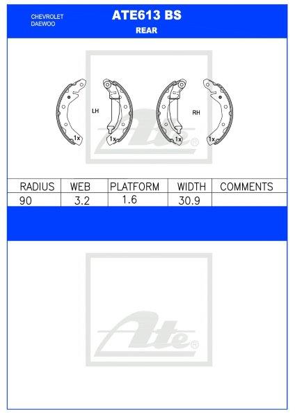Chevrolet Spark / Daewoo Matiz / Chery QQ3 – Agterste Remskoene (ATE613BS)