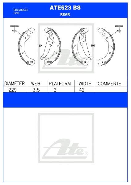 I-Opel Corsa Utility, Astra, Zafira, Chevrolet Utility Rear Brake Shoe – ATE623BS
