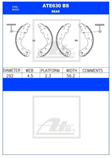 Ford Ranger, Mazda BT-50, Everest – Agterste Remskoene (ATE630BS)