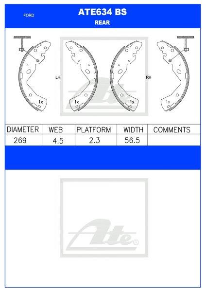 Ford Ranger / Mazda BT-50 / Drifter – Rear Brake Shoes (ATE634BS)