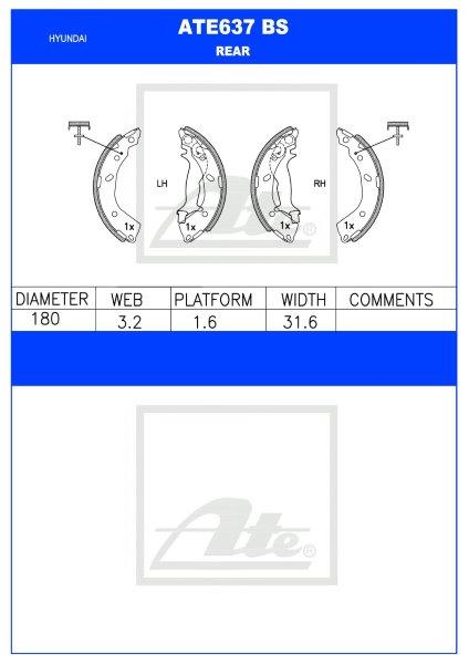 I-Hyundai Getz / i-i10 – I-Rear Brake Shoes (ATE637BS)