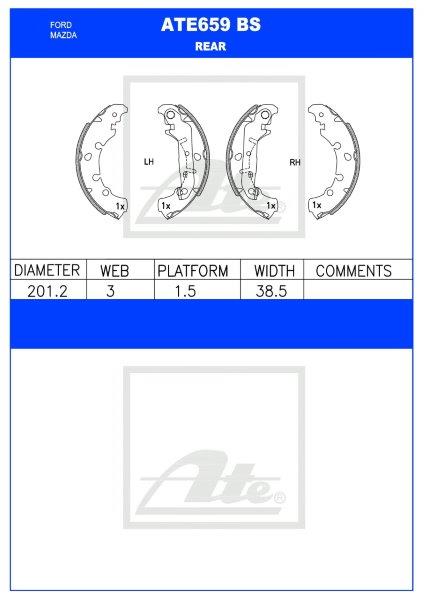 I-Ford Fiesta IV/V & Mazda2 – I-Rear Brake Shoes (ATE659BS)