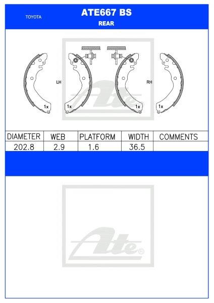 Toyota Avanza / Colt / Impreza Rear Brake Shoe – ATE667BS