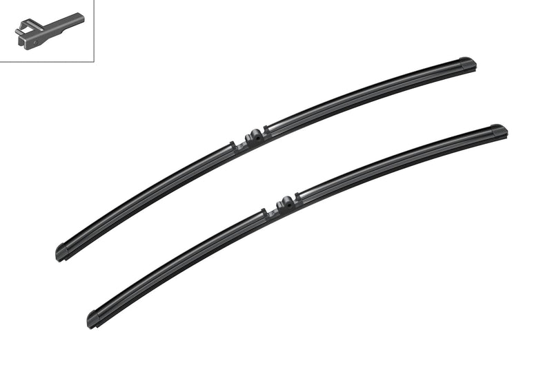 Bosch Flat Wiper Blade Kit for VW - 3397118943
Angled view of Bosch Flat Wiper Blade Kit for compatibility checking
Close-up view of Bosch Flat Wiper Blade Kit reference details