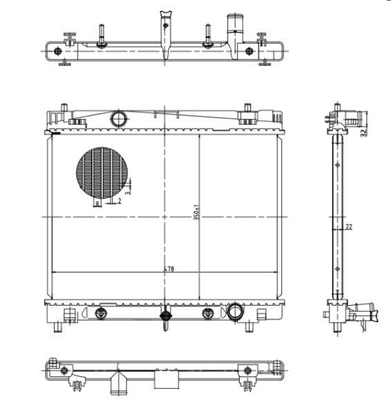 Radiator vir Toyota Yaris 1.3 – 2NZ-FE – Outomaties – 2005–2010