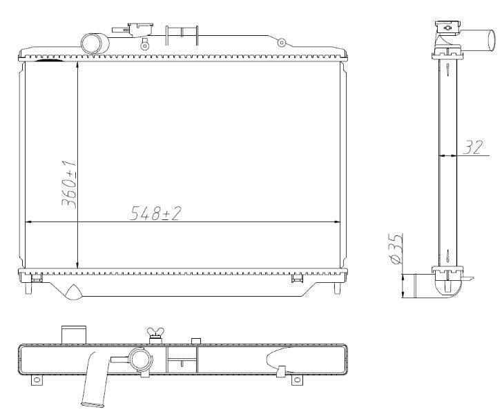 I-Radiator ye-Nissan NV350 Impendulo & Panel Van 2.5 – QR25DE – Manual – 2013–Present