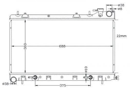 I-Radiator ye-Subaru Forester 2.5 AWD – EJ25 – Automatic – 2003–2008