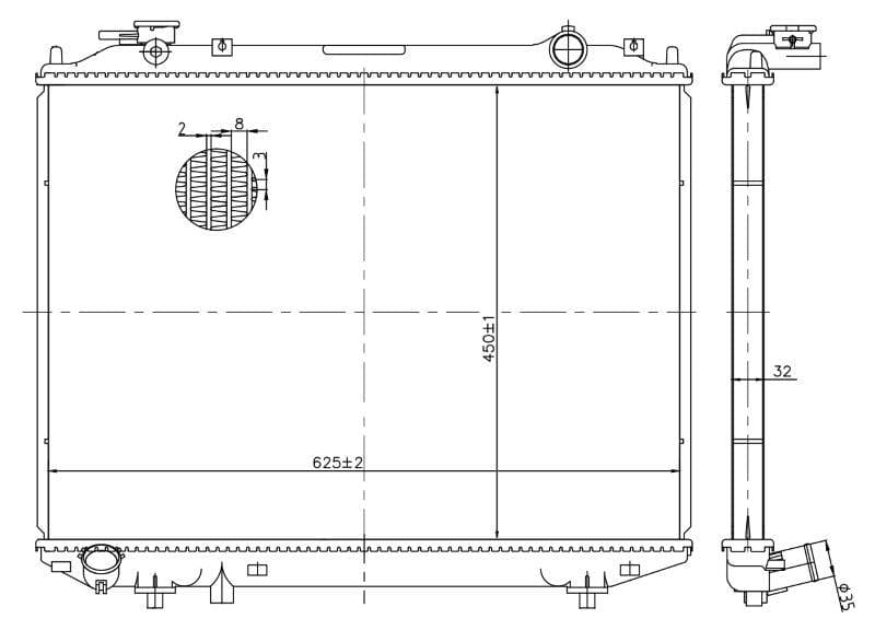 I-Radiator ye-Ford Ranger 2.5D/2.5TD/3.0 TDCi & Mazda B2500, BT-50 – WL, WLT, WEAT – Manual