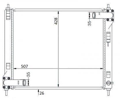 I-Radiator ye-Nissan Juke 1.5 dCi / 1.6 Acenta / Tekna – K9K, HR16DE, MR16DDT – Manual – A/C Equipped – 2011–Present