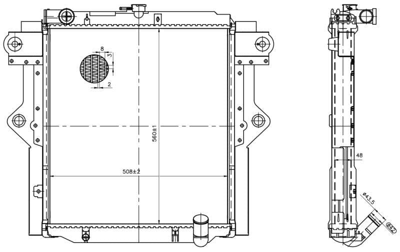 I-Radiator ye-Toyota FJ Cruiser 4.0 V6 – 1GR-FE – Manual – Heavy-Duty – 2011–2013