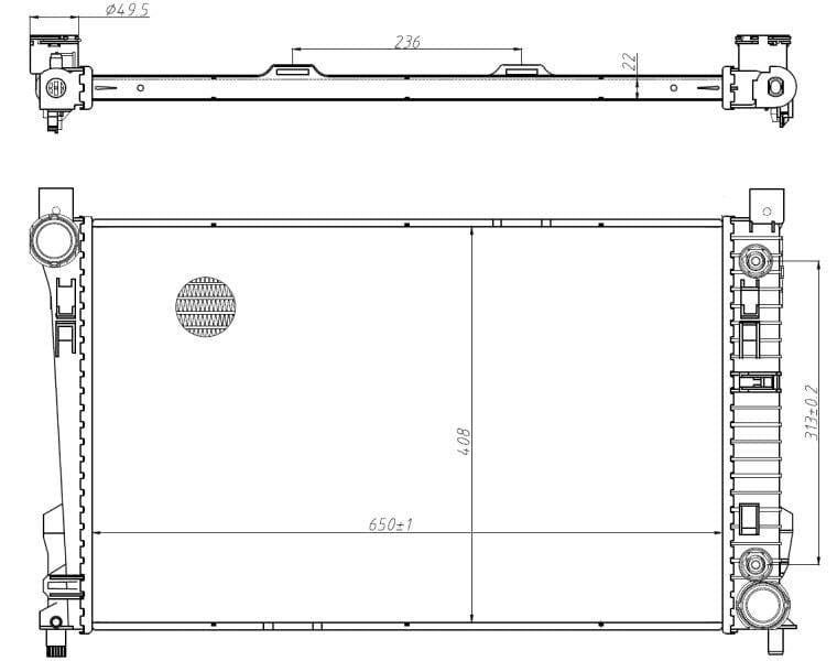 I-radiator ye-Mercedes C-Class W203, CLK, SLK, CLC - M111, M112, M271, M272, OM646 - Automatic - 2000-2013