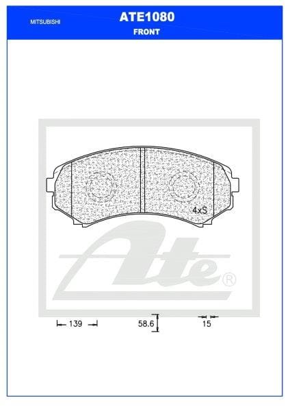 Front Brake Pads Mazda MPV / Mitsubishi Pajero (ATE1080)
