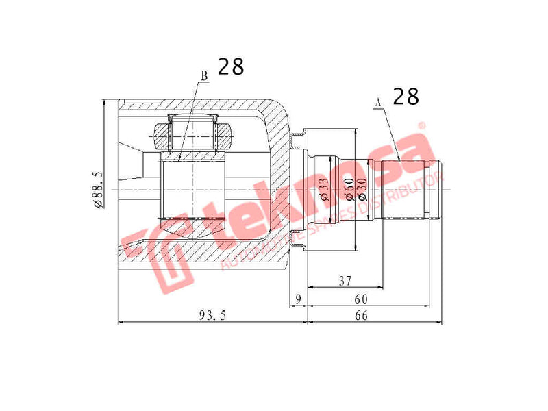 Inner CV Joint Front Left BMW 2 Series F45/46 X1 F48 X2 F39 (BM4013)