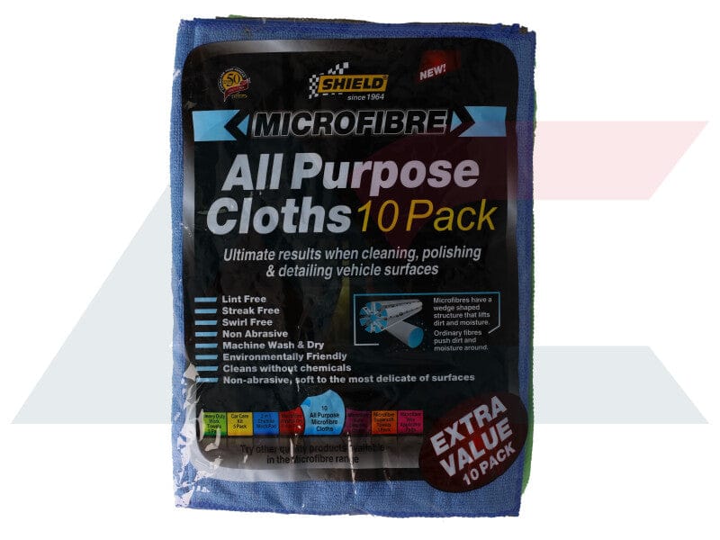 Shield Microfibre All Purpose Cloths 10 Pack Lint Free Streak Free South Africa SH388