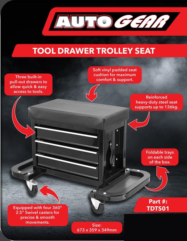 I-Tool Trolley Garage Mechanic Chair On Wheels