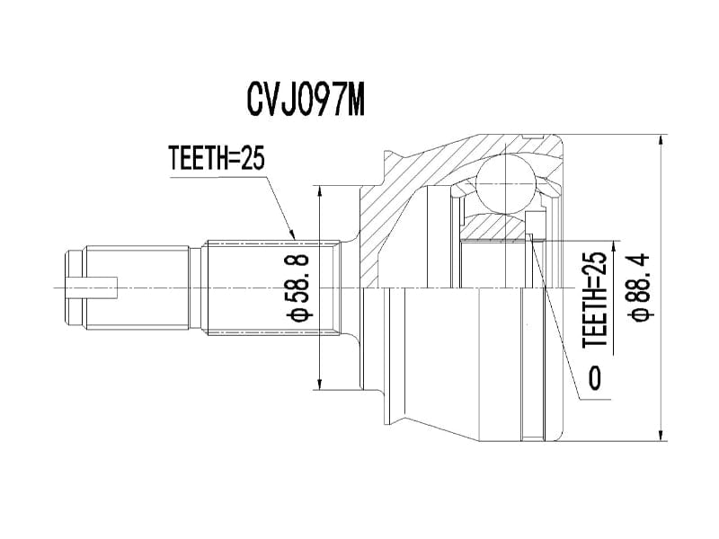 I-Outer Cv Joint ALFA 156 2.0 TWIN SPARK AR32.301 (CVJ097M)