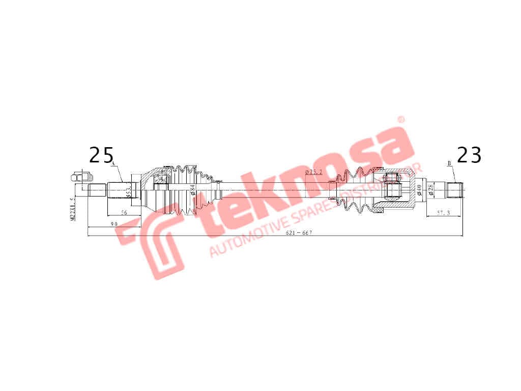 Complete Driveshaft Front Left Ford Ecosport 1.5TDCi Fiesta MK V, MK VI (DFO160)
