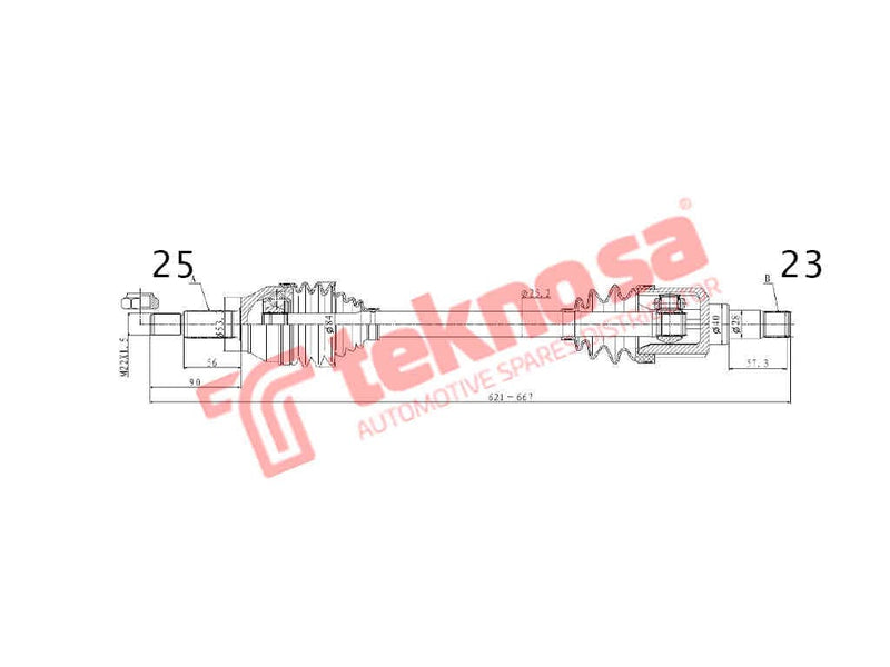 Complete Driveshaft Front Left Ford Ecosport 1.5TDCi Fiesta MK V, MK VI (DFO160)