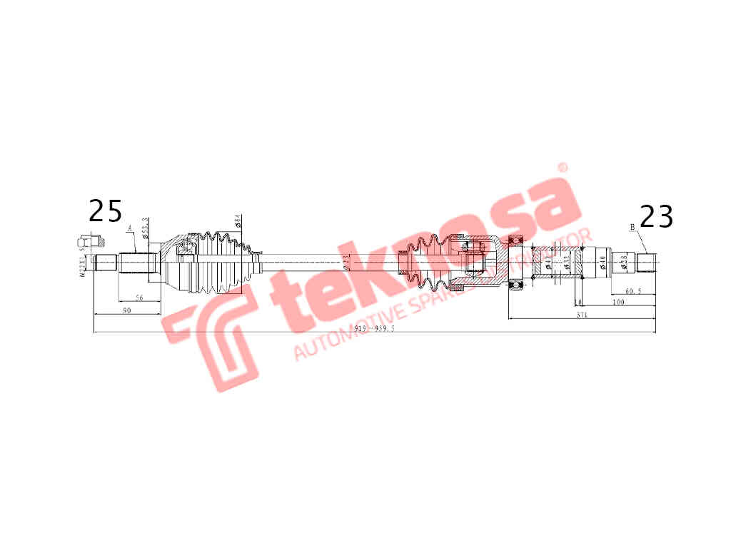 Complete Driveshaft Front Right Ford Ecosport 1.5TDCi Fiesta MK V, MK VI (DFO161)