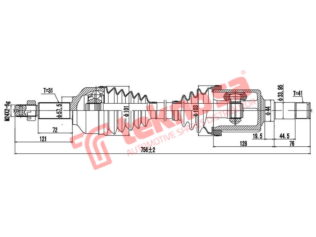 Volledige Dryfas Voor Links Ford Torneo, Transit 2012- (DFO400)