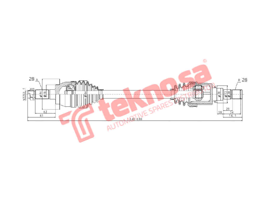 Volledige Dryfas Voor Links Suzuki Ertiga 2012-2018 640mm (DSU100)